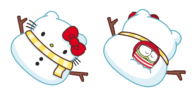 Sanrio Hello Kitty Snowman Animated Cursor
