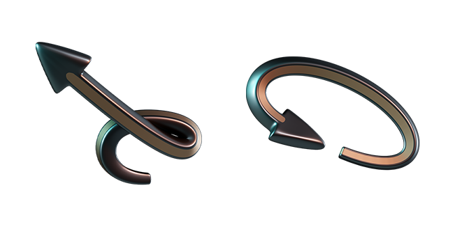 Curved Dark Metalic 3D Cursor
