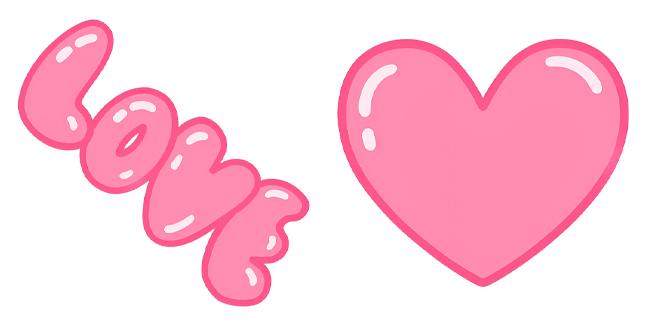 VSCO Girl Pink Love & Heart Cursor