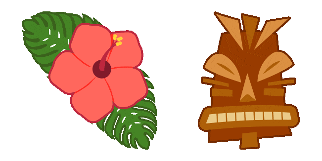 Hawaii Aesthetic Flower & Mask Animated Cursor