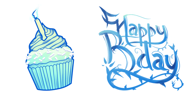 Happy Bday Blue Cursor