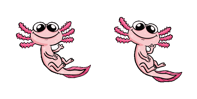 Cute Axolotl Waving Animated Cursor