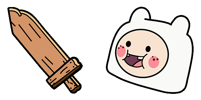 Adventure Time Side Quests Finn & Wooden Sword Animated Cursor