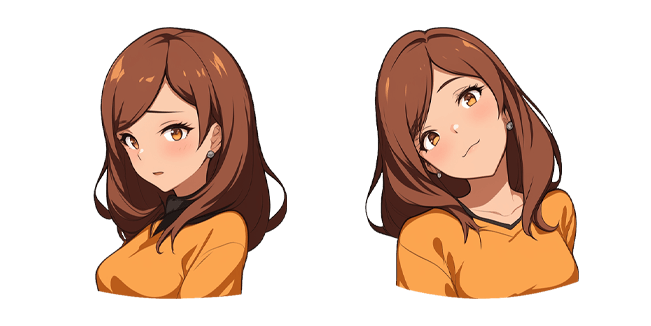Beautiful Brown-Haired Anime Girl Cursor