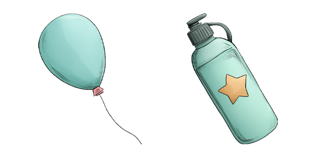 Hand Drawn Balloon & Bottle Cursor