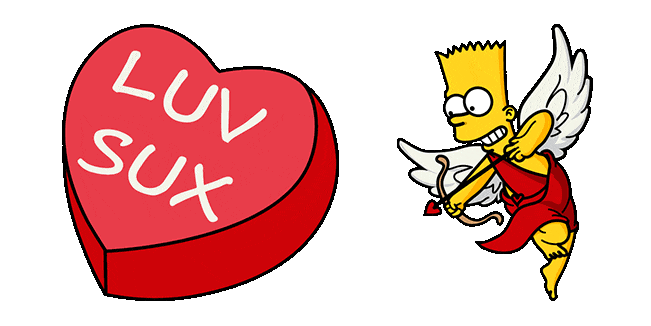 The Simpsons Bart Cupid & Candy Animated Cursor
