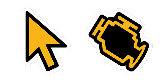 Yellow Check Engine Arrow Cursor