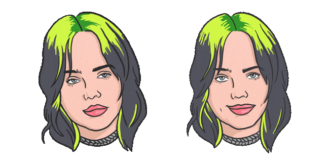 Billie Eilish Smiling Animated Cursor