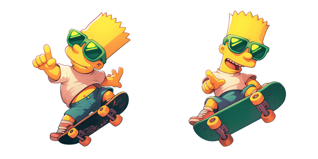 The Simpsons Cool Bart Sk8ing Cursor