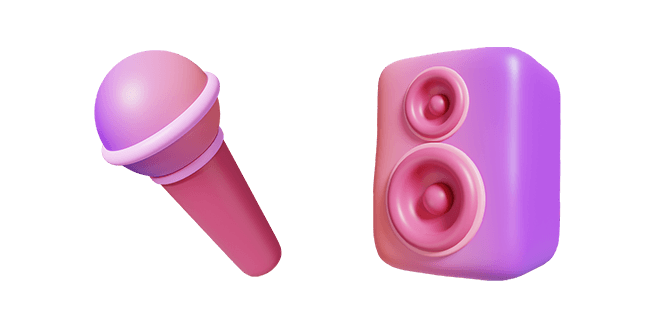 Vintage Microphone & Audio Speaker 3D Cursor