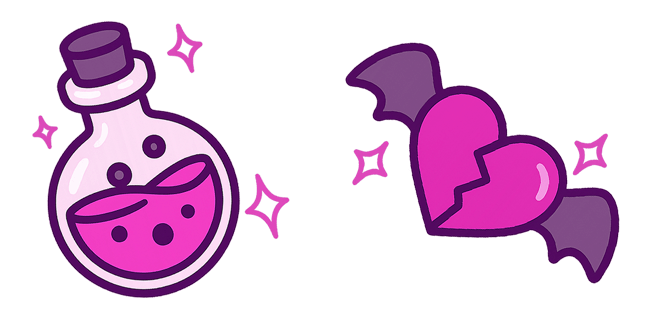 Halloween Love Potion & Heart Bat Cursor