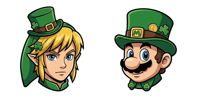 St. Patrick's Day Link & Mario Cursor