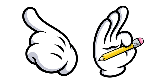 Mickey Mouse Hand with Pencil Cursor