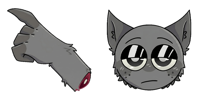 Incredibox Sprunki Gray Hand & Head Cursor