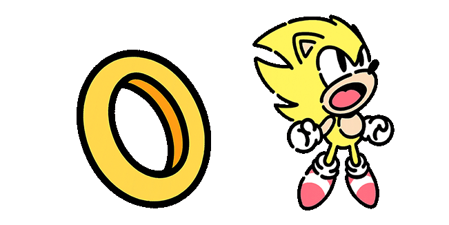 Cute Super Sonic & Golden Ring Animated Cursor
