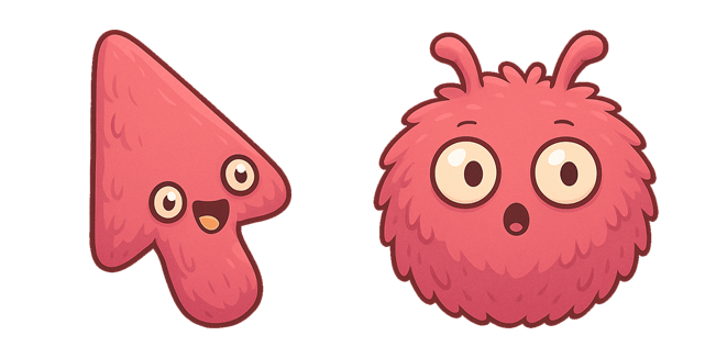 Cute Fuzzy Beast Pink Cursor