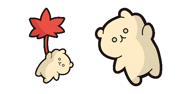 Kawaii Fall Bear Animated Cursor