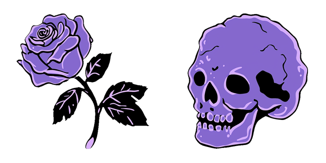 Purple Rose & Skull Aesthetic Cursor