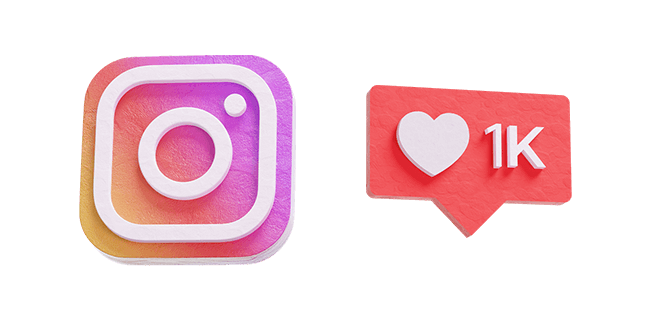 Instagram & 1K Likes 3D Cursor