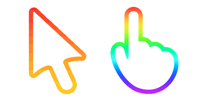 White & Rainbow Stroke Gradient Animated Cursor