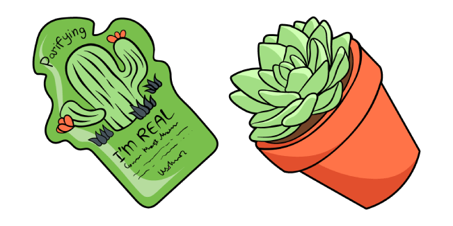 VSCO Girl Cactus Mask & Succulent Plant Cursor