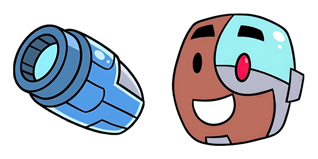 Teen Titans Cute Cyborg & Sonic Cannon Cursor