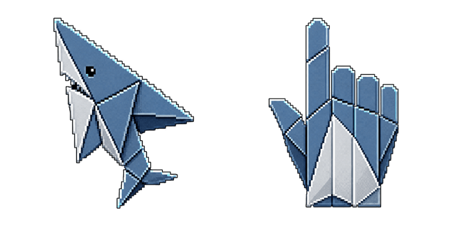 Origami Shark Pixel Cursor