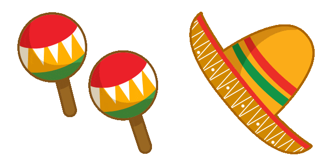 Mexico Aesthetic Maracas & Sombrero Animated Cursor