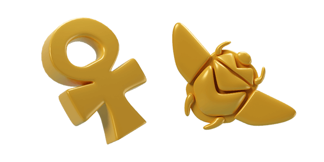 Gold Ankh & Scarabaeus Sacer 3D Cursor