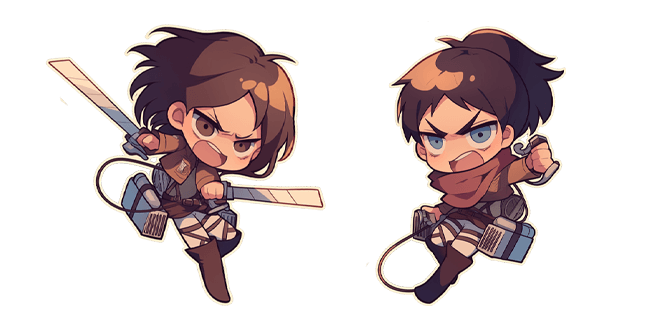 Kawaii Attack On Titan Character Cursor