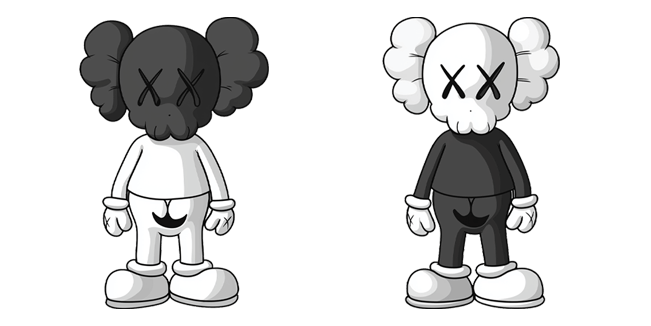 Black & White Kaws Character Cursor