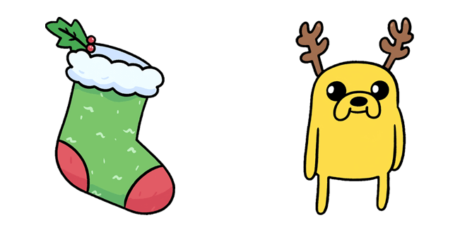 Adventure Time Reindeer Jake & Christmas Stocking Cursor