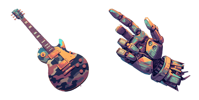 Cyberpunk Guitar & Robot Hand Cursor