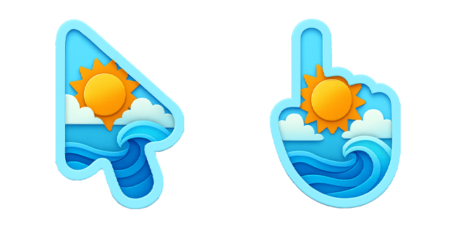 Paper Cut Sea Sunshine Cursor
