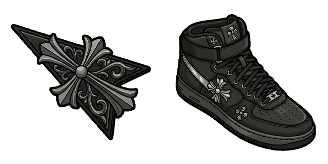 Chrome Hearts Black Sneaker & Gothic Cross Arrow Cursor