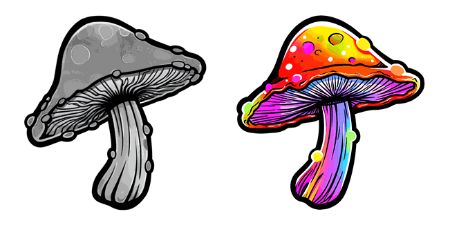 Colorful Trippy Mushroom Animated Cursor
