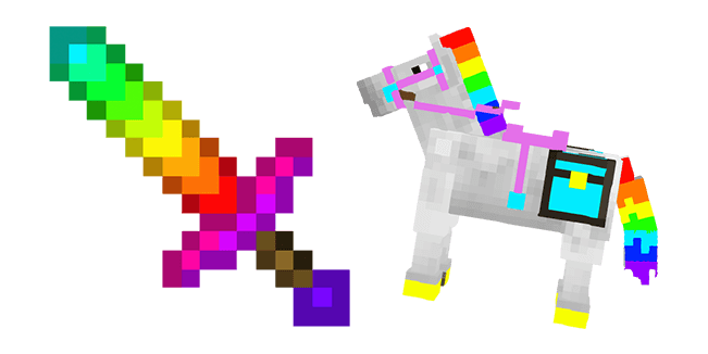 Minecraft Rainbow Sword & Horse Cursor