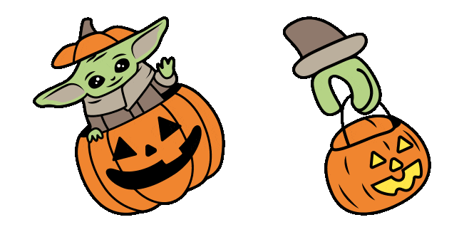 Star Wars Baby Yoda in Pumpkin Animated Cursor