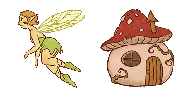 Fairycore Fairy & Mushroom House Animated Cursor