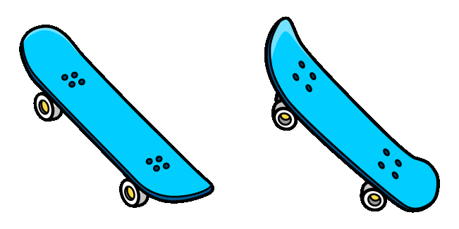 Flipping Blue Skateboard Animated Cursor