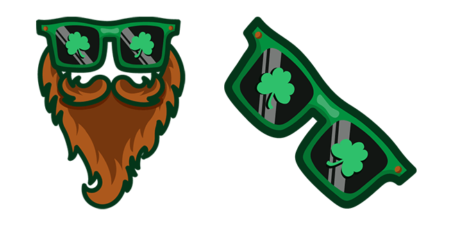 St Patrick's Day Beard & Sunglasses Cursor