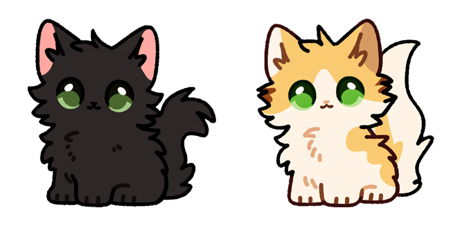 Cute Black Cat & Cream Kitten Cursor