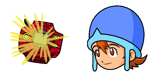 Digimon Sora Takenouchi & Digivice Animated Cursor