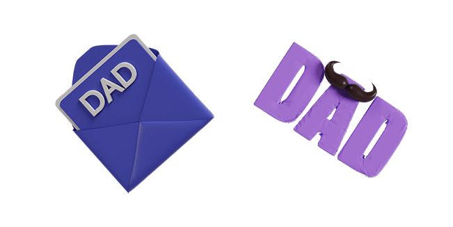 Fathers Day Letter & Dad 3D Cursor