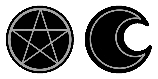 Goth Aesthetic Hexagram & Moon Animated Cursor