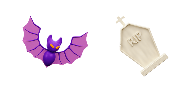 Halloween Bat & Tombstone 3D Cursor