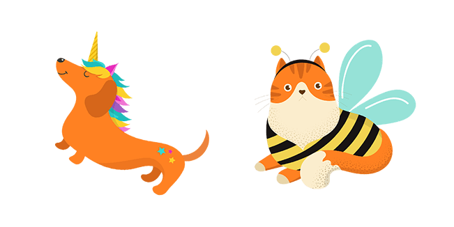Dog Unicorn & Bee-Cat Cursor