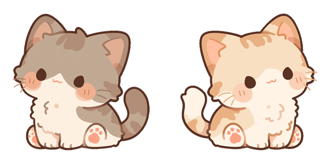Kawaii Gray & Cream Kittens Cursor