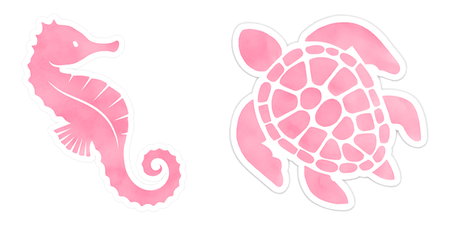 VSCO Girl Seahorse & Turtle Cursor