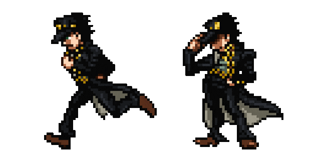 Jotaro Kujo Running Pixel Animated Cursor